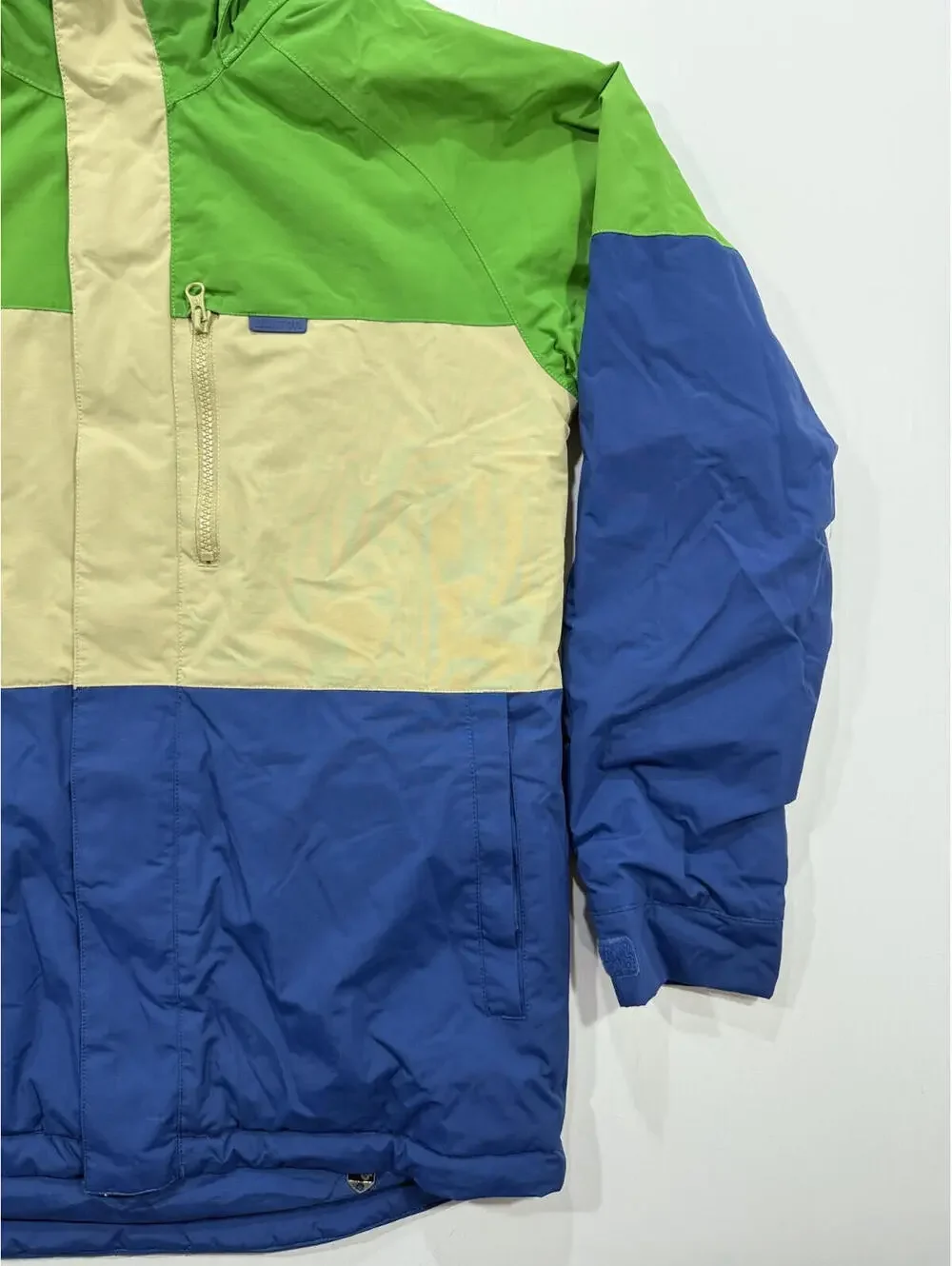 Burton Dryride Jacket Youth Large 14/16 Blue Green Snowboard Ski Hooded Coat